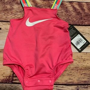 Nike infant pink swimsuit sz 3 month dry fit